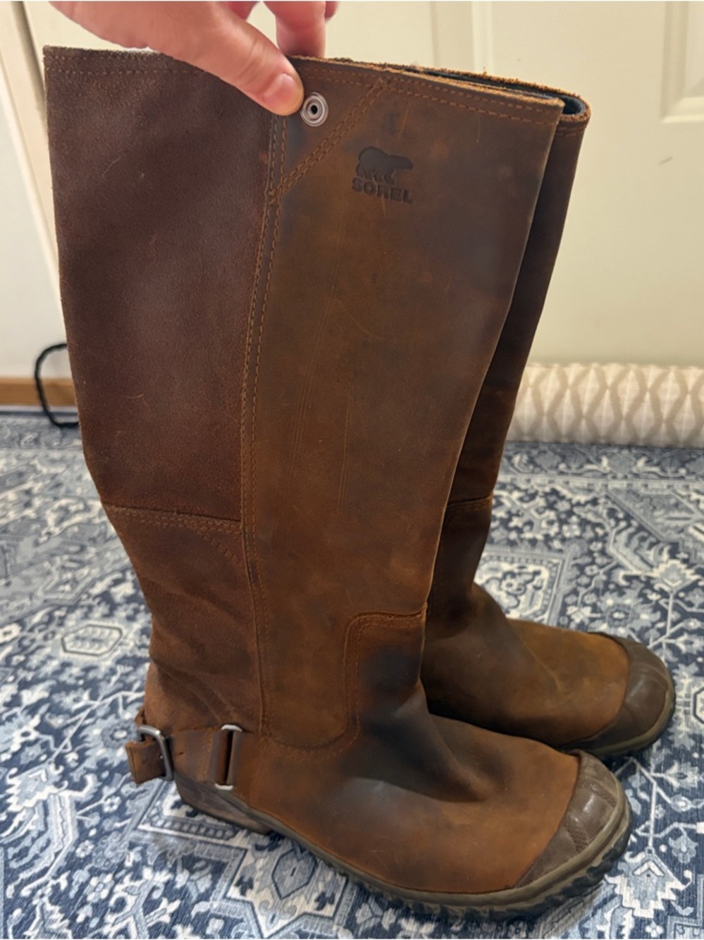 Sorel Brown Leather Riding-Style Tall Boots